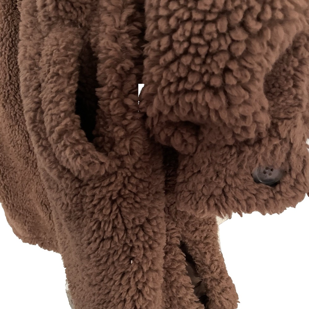 Me Jane Women's XL Brown Shearling Faux Fur Fuzzy Oversize Shacket Coat Jacket - Picture 3 of 6
